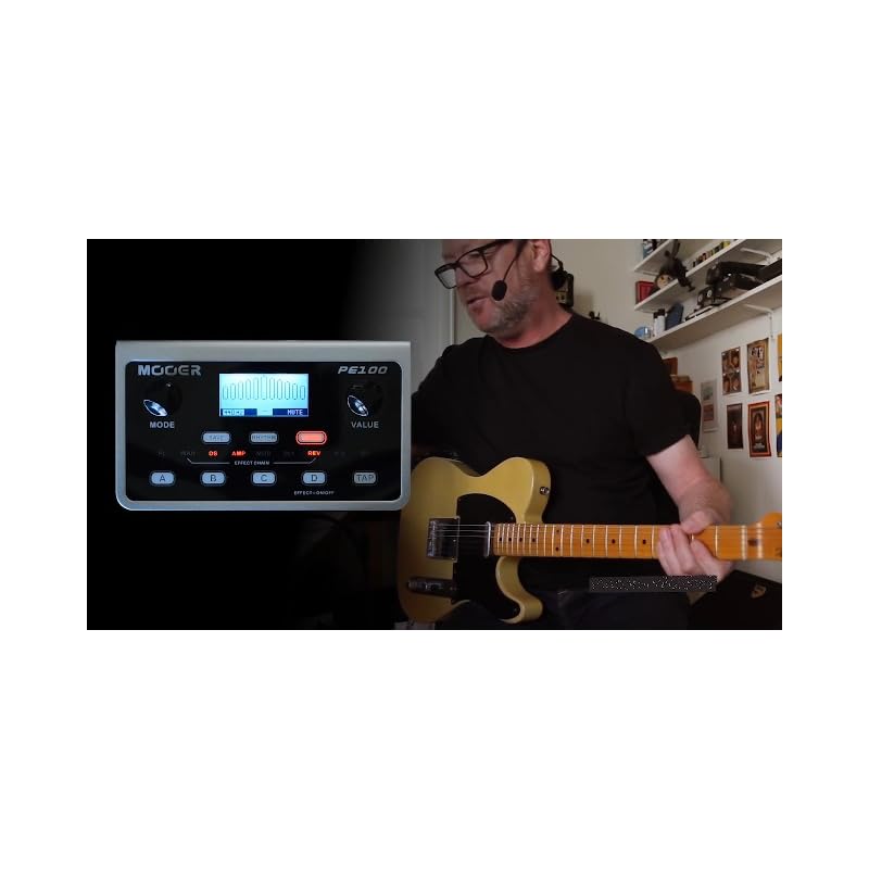 MOOER PE100 Portable Desk Top Guitar Multi Effects with 198 presets, 36