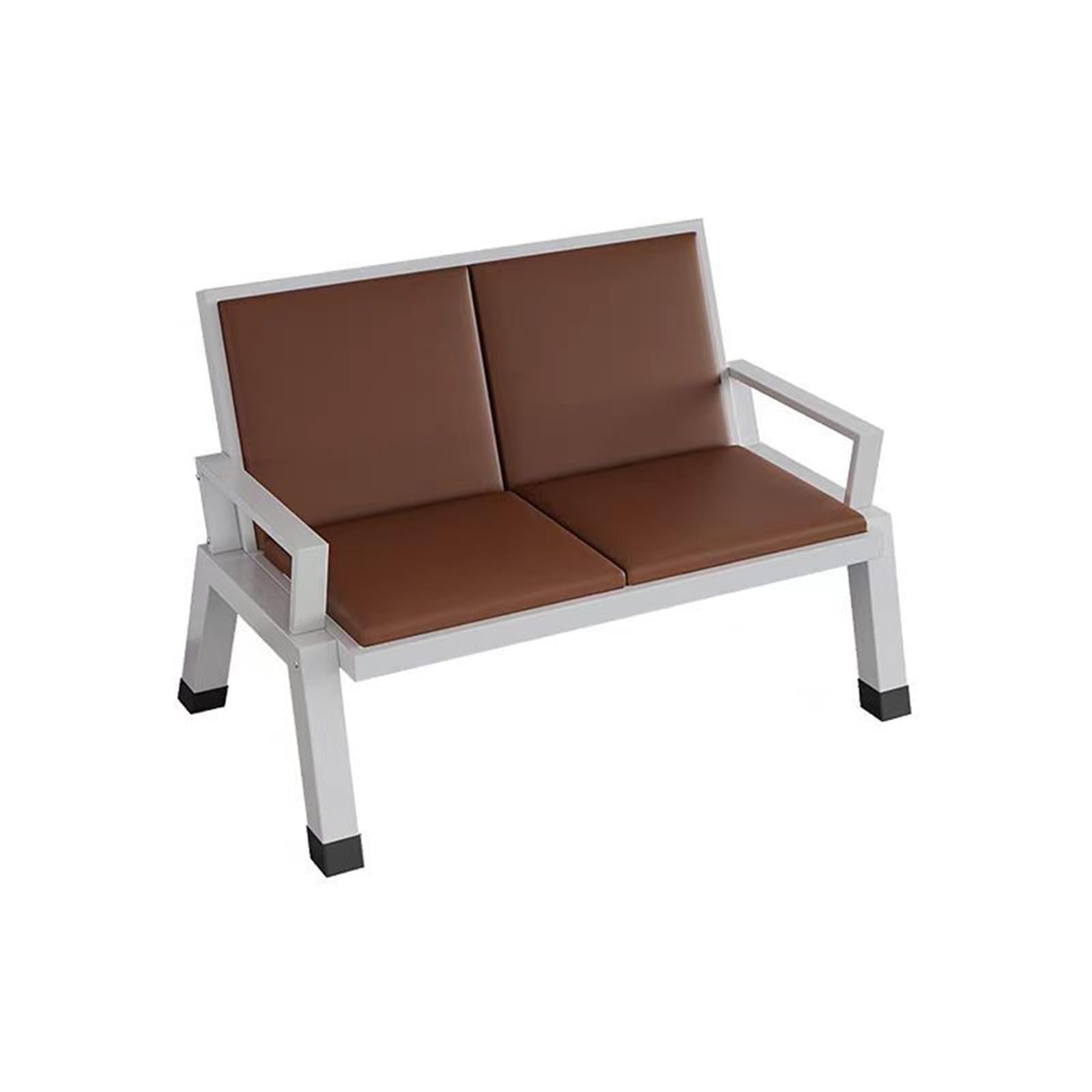 Comfortable Blue PU Office Armchairs with Backrests – Waiting Room Seating for Airports, Banks, Schools & Barbershops – 175cm/69in Lobby Bench Chairs,Brown-120cm/47.2in