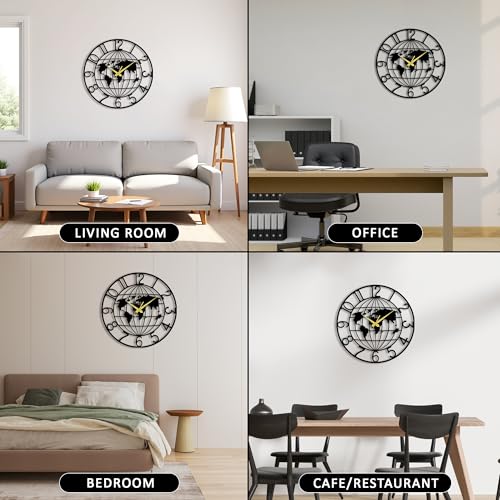 Image of Auromin Luxury Decorative Metal Wall Clock for Bedroom | Designer Big Size Wall Watches for Living Room, Dinning Room, Kitchen, Office | Aesthetic Unique WallClocks for Decoration