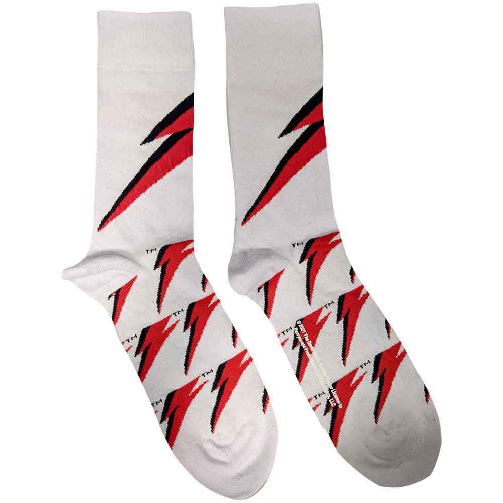 David Bowie Unisex Ankle Socks Flash (White) (UK Size 4 - 7) Official
