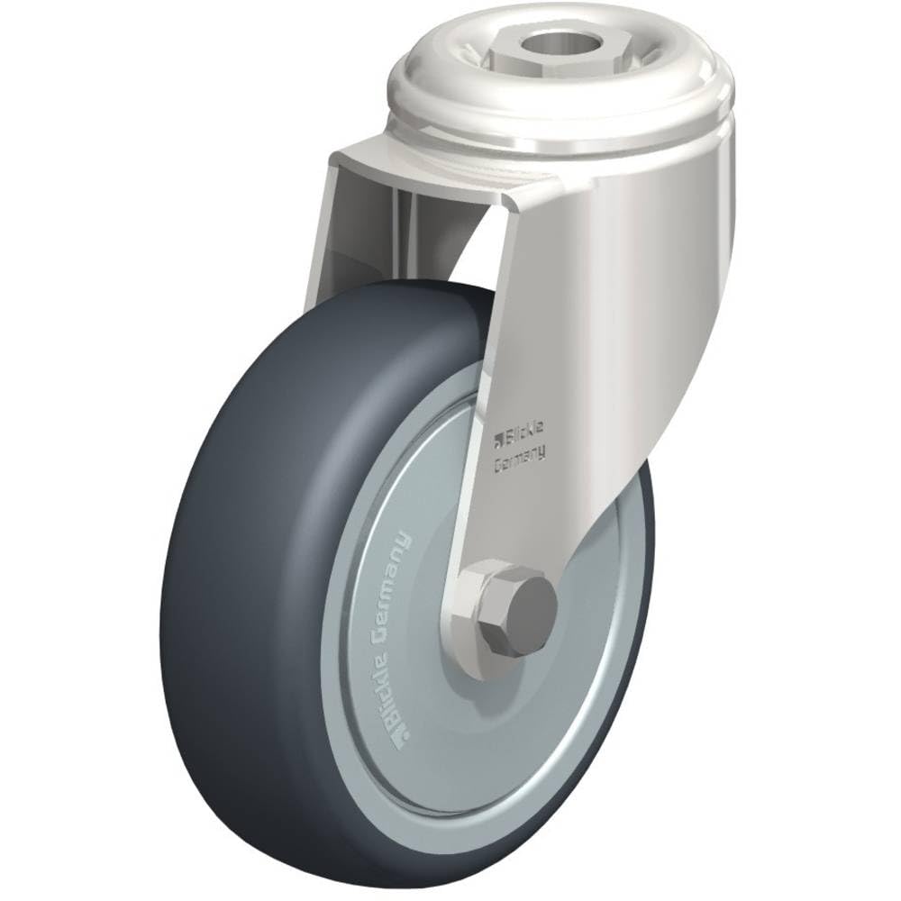 Blickle 574392 Ruota in acciaio inox girevole con attacco su foro passante Ø 100 mm cuscinetti a sfera