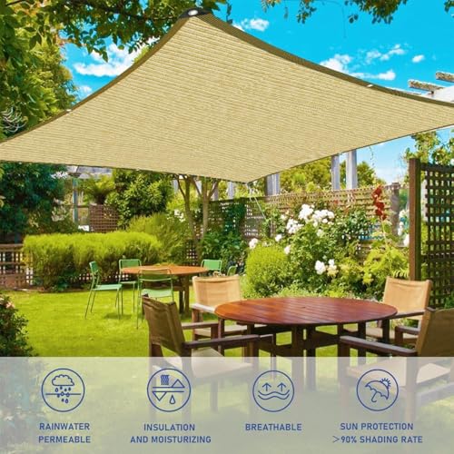 AUTOYSUR Sun Shade Sails, Garden Shade Mesh Netting with Grommets, Outdoor UV Block Sunshade Cloth for Backyard Yard Deck Patio Garden Outdoor Activities and Facility (6x8M)