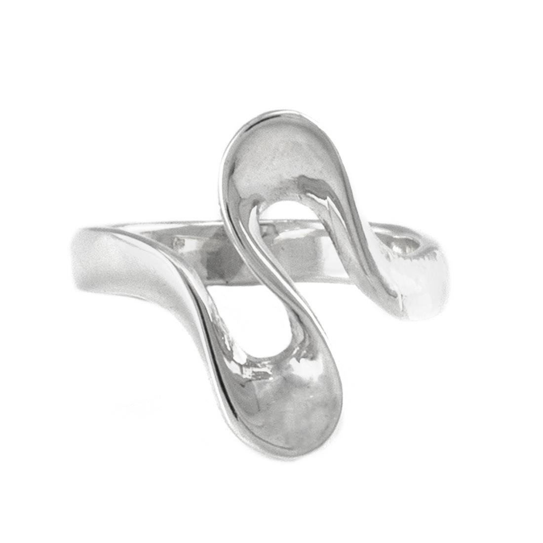 Silverly Anillo Ondulado de Plata de Ley para Mujer | Joyería Abstracta vanguardista de Plata 925 | Diseño Único de Ondas Escultóricas Modernas | Anillo Ancho Asimétrico con Remolino Fluido Orgánico