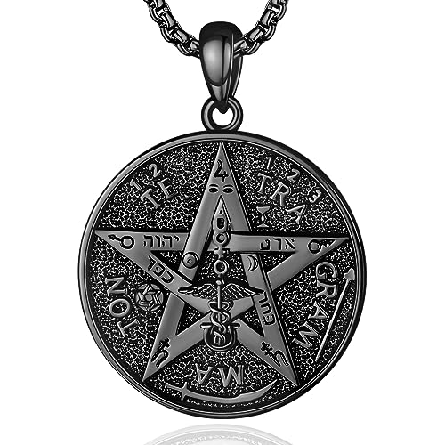 Pentagram Colgante Colgante De Plata Joyería Pagana Collar Pentagram Joyería Wicca Reno Pentagrama Dios Cernunnos - España