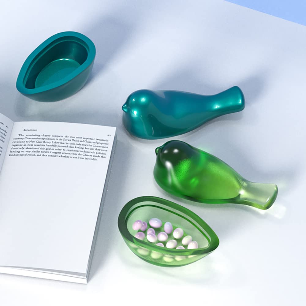 Bird Shape Box with Lid Epoxy Mold DIY Resin Casting Small Bird Trinket Box Silicone Mold, Size: 3
