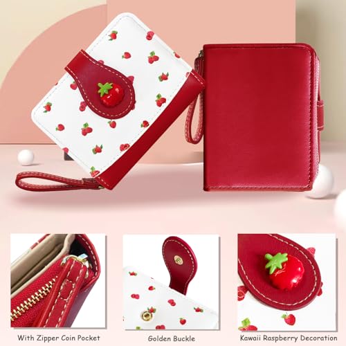 Image of Sunwel Fashion Girls Cutest Prints Wallet Card Slots Small Wallet with Zipper Coin Pouch Wallet for Women