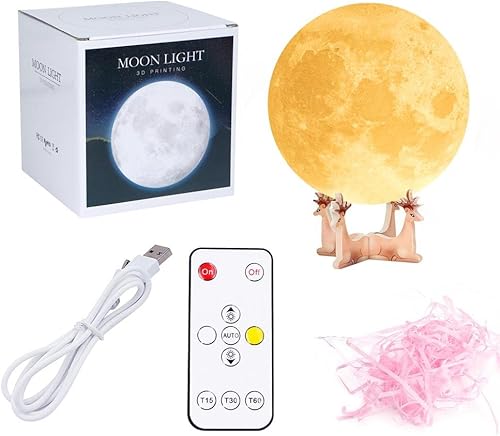 Miniatura 6 de Lámpara de luna personalizada con tu propia foto, texto o diseño  Impresión 3D de la luz de luna de 5,9 pulgadas que brilla, lámpara táctil con