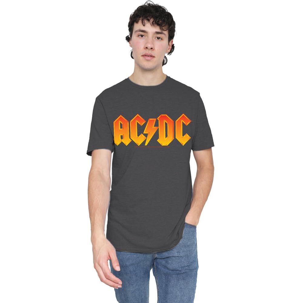 ACDC Logo Unisex T Shirt, Charcoal, XX-Large