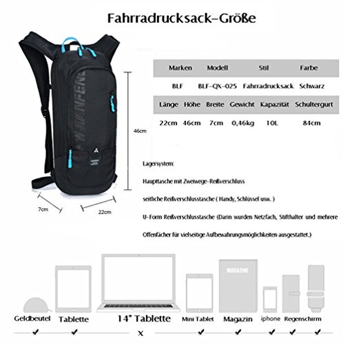 WINDCHASER Bike Backpack, Waterproof Breathable Cycling Bicycle Rucksack, 10L Mini Ultralight Biking Daypack Sport Bags Gift for Fitness Running Hiking Skiing Trekking - Image 7