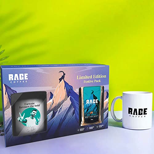 Image of Rage Coffee Combo - Instant Coffee Kit With Free Mug | 100 gms Festive Gift Pack | Combo with Mug | Hot or Cold Coffee | Premium Arabica Coffee beans (Irish Hazelnut with Mug, 100g)