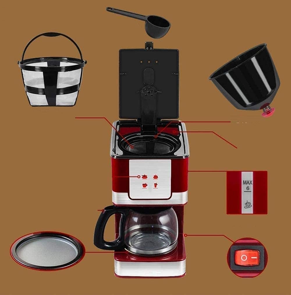 CUNTO Caffettiera, 6 tazze, macchina da caffè automatica istantanea in acciaio inossidabile