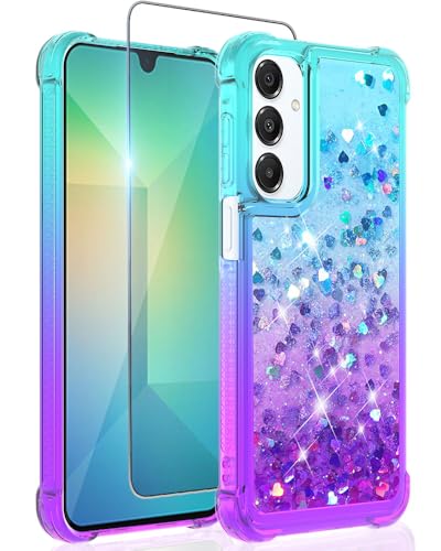 Coque Samsung Galaxy A26 5G paillettes violet sarcelle antichoc