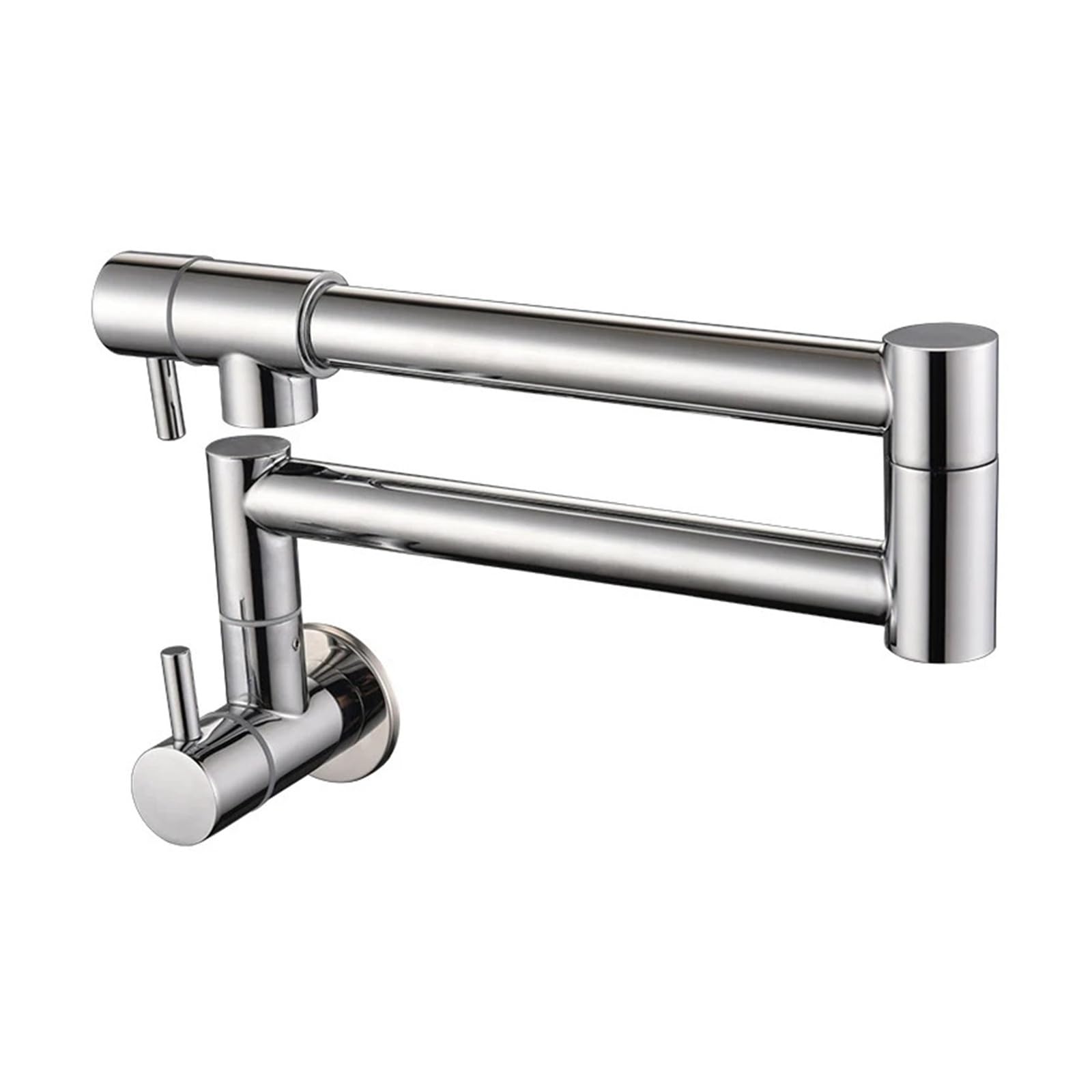 ZQFHSX Folding Kitchen Stainless Steel Single Cold Faucet Bathroom Tap Rotate Fold Concealed for Most Scenarios(Chrome Faucet)