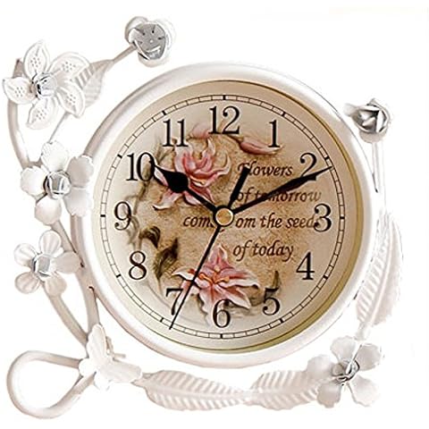 Reloj de Mesa Digital SWHONG Flor Blanca Cover
