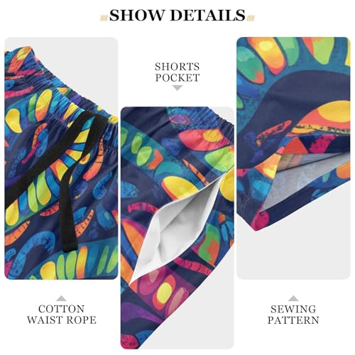 Men's Short Pajama Bottoms Caterpillar Bug Funny Home Casual Sleep Pants3