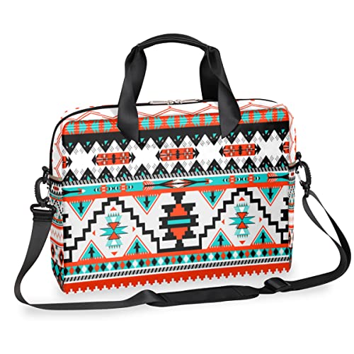 Funda de portátil azteca de 13-16 pulgadas con correa de mensajero para transporte seguro
