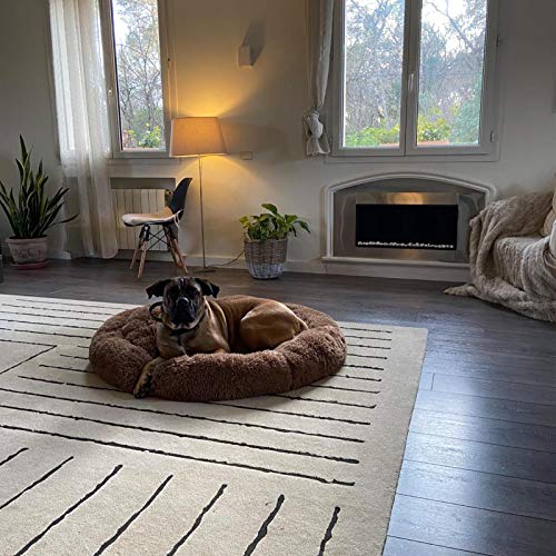 XXL Hundebett Orthopädisch Waschbar Rund Haustierbett für Große Mittelgroße Hunde XL Hundesofa Antistress Kuschelig Hundekissen Memory Foam Hoch Oval Donut Labrador Hundehöhle Braun
