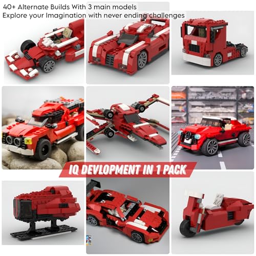 Image of Roaring Power 3-in-1 Dinosaur T. rex Toy Blocks Sports Car | Action Dinosaur Figures Build and Rebuild Toys | Additional Brickable Models | Ideal for Kids 6+ | Fun Educational Building Blocks