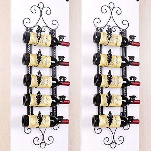 MU Rack de vinos para restaurantes, Estante para vinos Decorativo, Racks para vinos Soporte de Pared Retro Vintage para restaurantes, Bares, Muebles para el hogar Todos los días para Satisfacer cualq