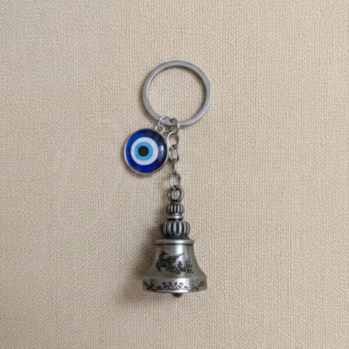 Image of OTTAVO Guardian Bell Keychain, Oxidized Copper, Tibetan Style, 5 cm Height, Good Luck Charm