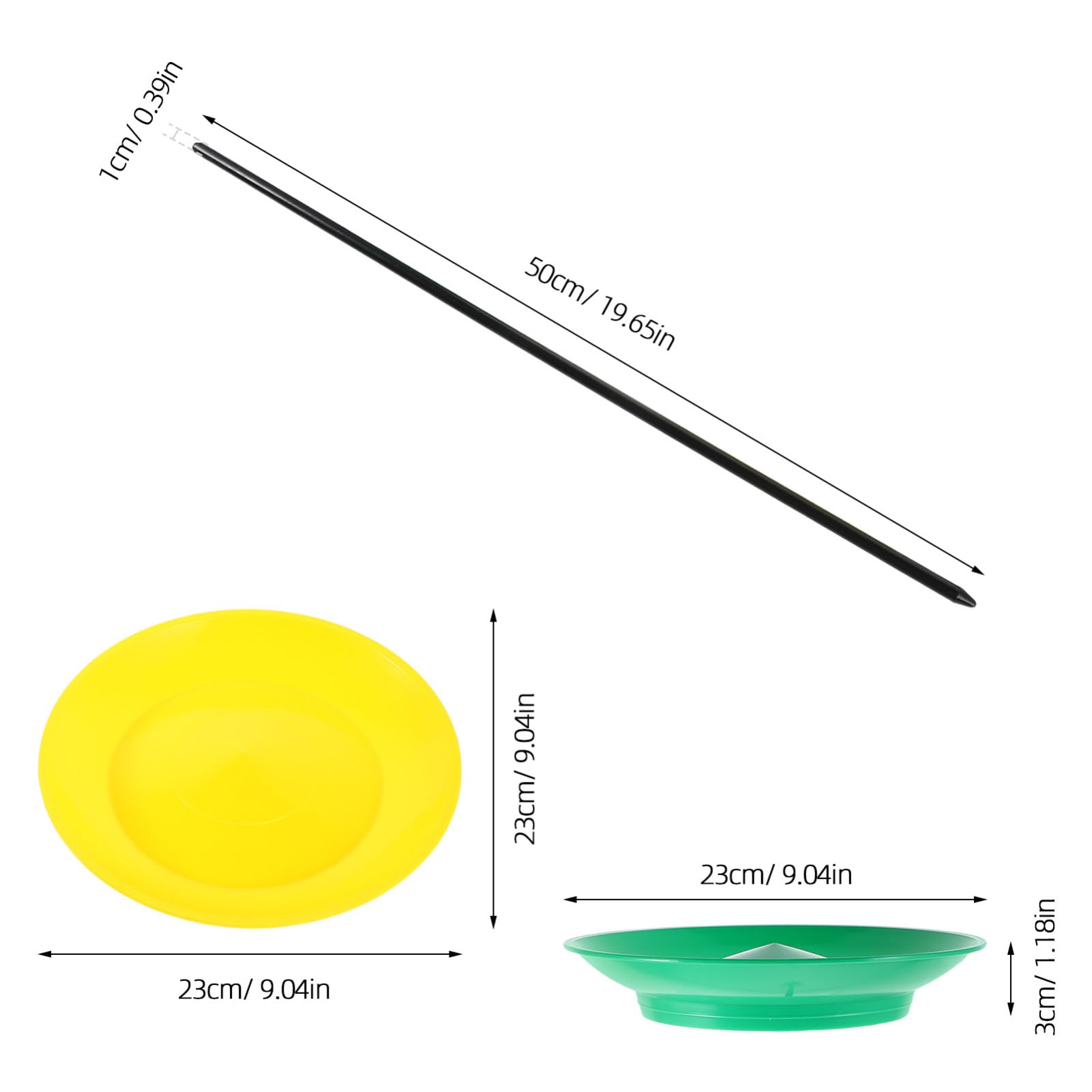 ifundom 2Pcs Juggling Plate and Sticks Set Beginner Friendly Circus Performance Accessory Multi Functional for Clown Party Supplies for Skill Development