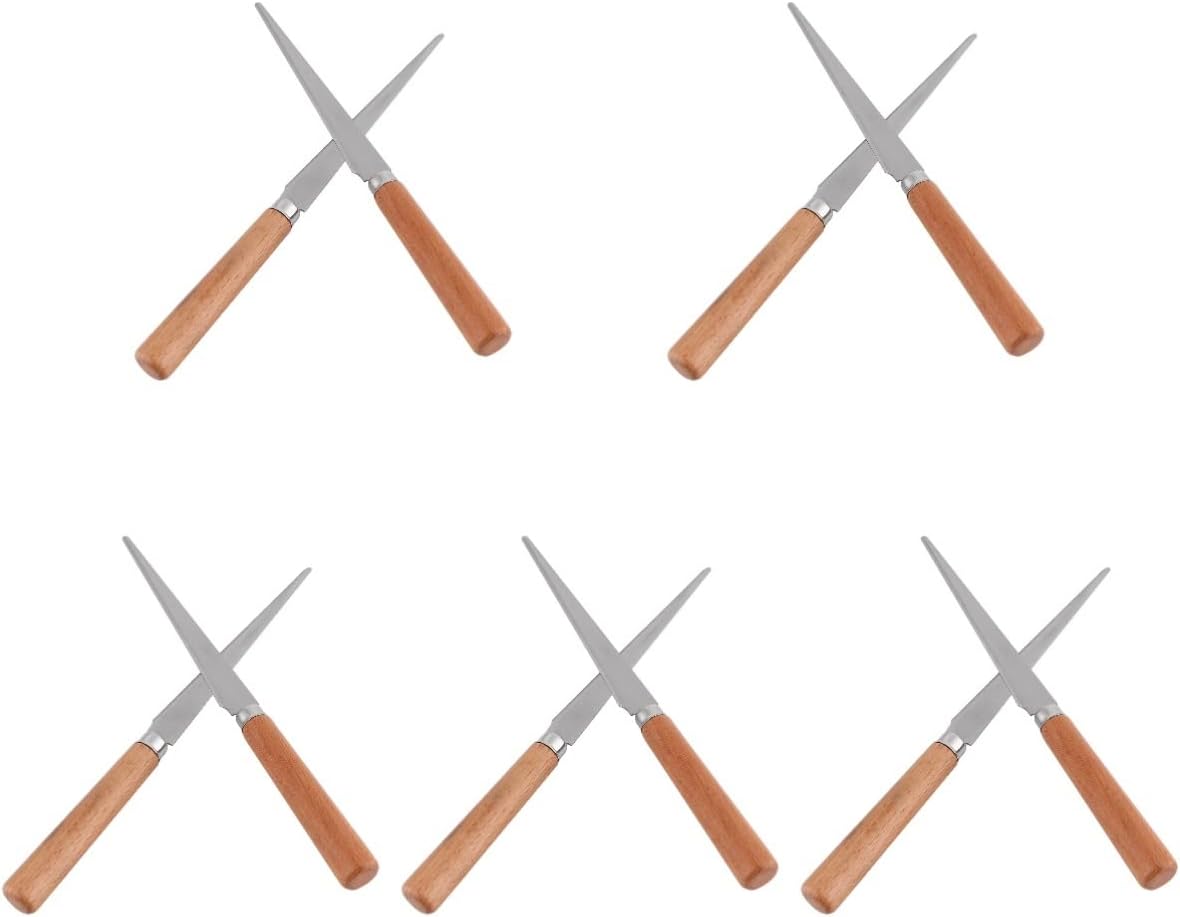 COHEALI 10 pcs Wood Handles Fettling Sculpture Carpenter for Polymer Smoothing Steel Tool Shaping with Art Blade Ceramic Handle Sculpting Pottery/Wooden Clay Sculpting/DIY Craft