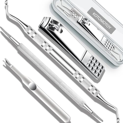 4Pcs Ingrown Nail Clippers, Ingrown Toenail File and Lifters, Premium Surgical Stainless Steel Ingrown Toenail Removal Tools, Manicure Treatment Pedicure Tools for Feet