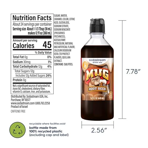 Image of Sodastream Pepsi, Mug Root Beer, Pepsi Wild Cherry & MTN Dew New Pour Bottle, Variety Pack 440ml (Pack of 4)