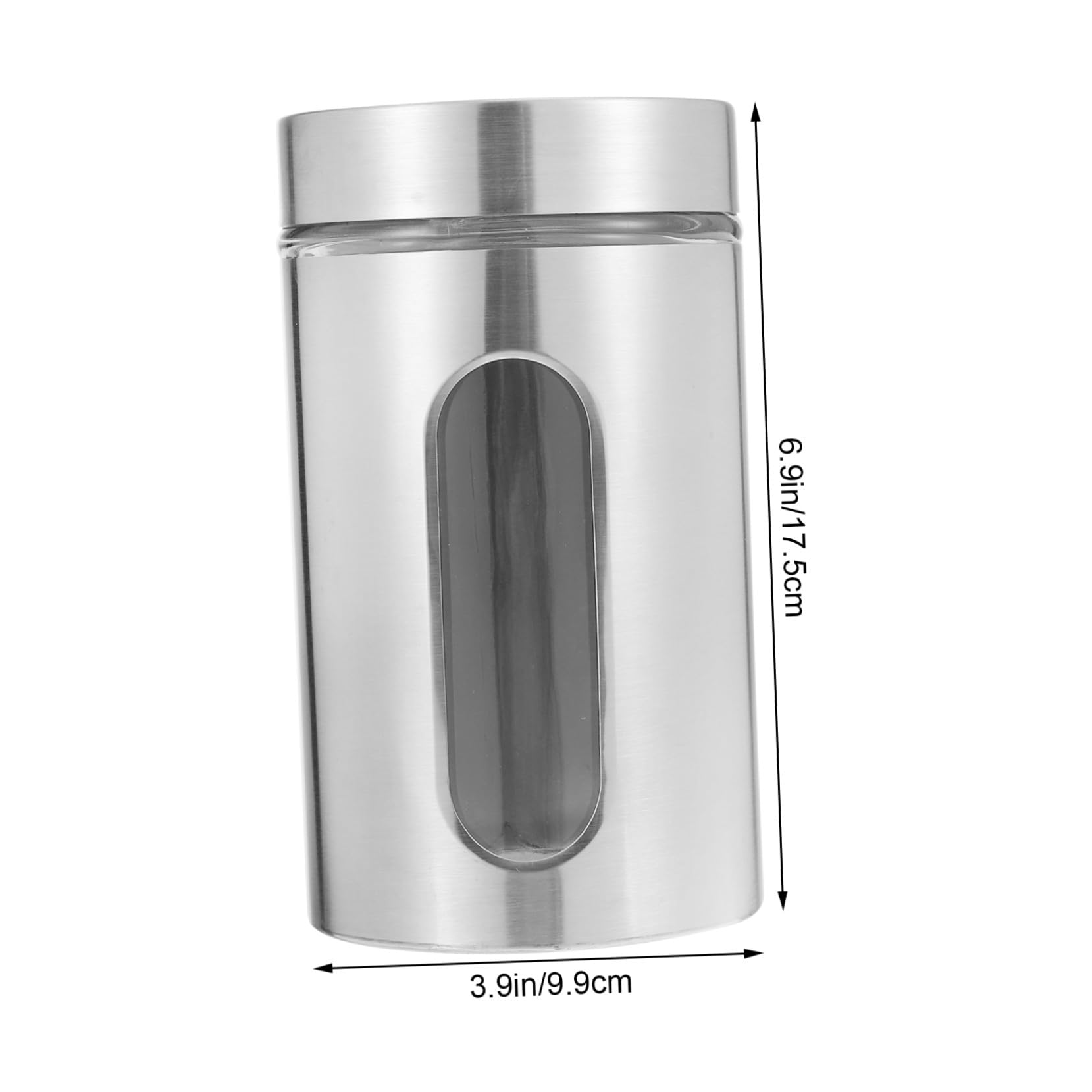 TOYANDONA Edelstahl Vorratsglas für Trockenvorräte und Tee 950ml mit Robustem Glasbehälter Einfachem Design für Küche und Haushalt Silber
