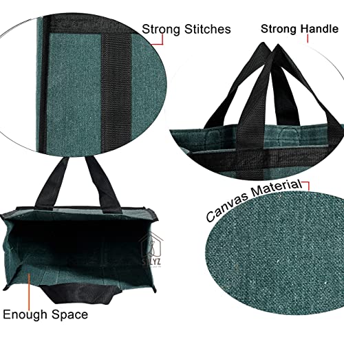 Image of Small Heavy Duty Canvas Grocery Bag (Thela) | Reusable Shopping Tote Bag for Vegetables, Groceries & Lunch Carry | Durable Cloth Market Bag with Strong Handles, Daily Use| 12 x 5.5 x 14.5 Inches
