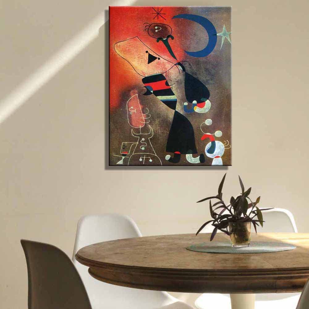 Amazon｜ジョアン・ミロ《女と鳥》 アートフレーム ウォールアート
