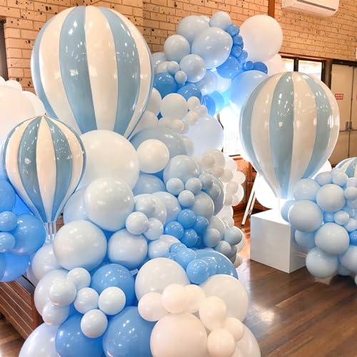 Image of PartyWoo Baby Blue Balloons 50pcs Light Pastel Sky Aqua Blue Color | Balloons for Graduation Baby Shower Gender Reveal Weddings Easter Birthday Bachelorette Party Decorations Blue-Q13