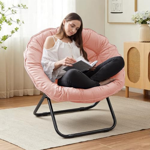RUIJOROO Folding Saucer Chair, Comfy Moon Chairs...
