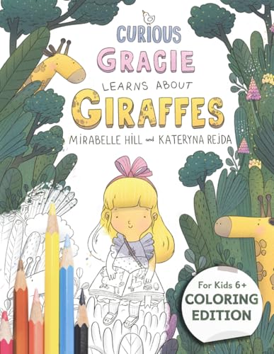 Curious Gracie Learns About Giraffes Coloring Edition for Kids 6+: Adorable Giraffe Coloring Book for girls | Find the Differences | Cut and Play | ... Learns About Giraffes - Coloring Bundle) image 2