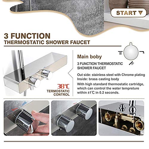 Robinet de douche à 3 fonctions avec douchette à main CHEWYNP - 8