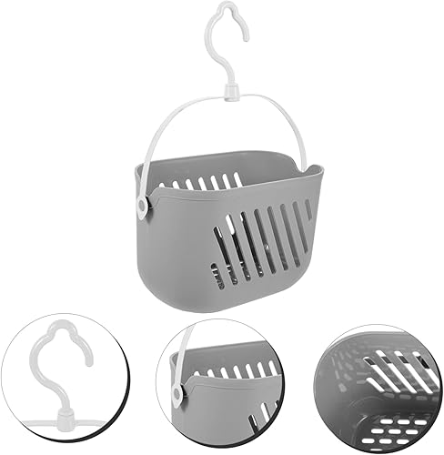 Miniatura 4 de Cesta de almacenamiento de mano de baño de plástico gris montado en la pared