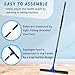Floor Squeegee for Concrete and Tile Cleaning, 24'' Rubber Wiper Broom, Large Heavy Duty Water Scraper with 60'' Long Handle for Garage, Deck, Bathroom, Shower Glass, Window