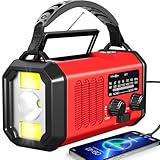 TFTDOUP Emergency Radio Hand Crank Solar, AM/FM/NOAA Weather Radio Built-in 20000mah Battery Powered,Type-C Charger,Flashlight, Reading Light,SOS, Compact & Portable for Camping/Emergencies
