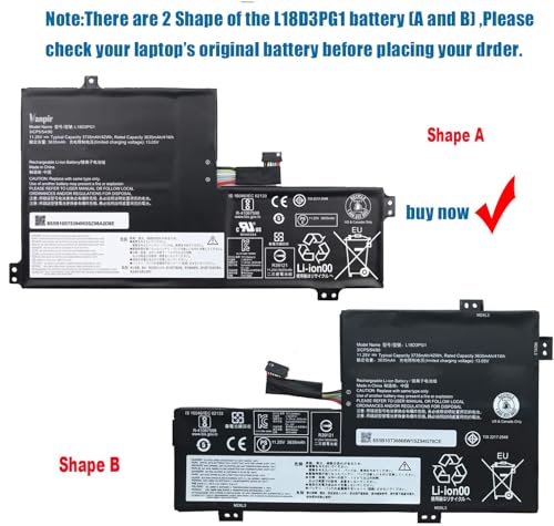 Image of L18D3PG1 L17M3PB0 42Wh Laptop Battery Replacement for Lenovo 300E 500E Chromebook 2nd Gen /100E 300E 2nd Gen, 100E 500E Chromebook 1st Gen /100E Series L17L3PB0 L17C3PG0 5B10S75394 Shape-A