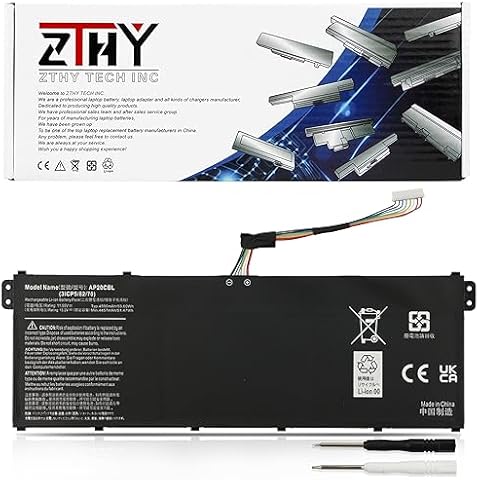 ZTHY AP20CBL Laptop Battery Replacement for Acer Aspire 5 A515-45 A515-46 A515-45G Aspire 7 A715-43G Swift 3 SF314-43 SF314-511 Vero AV15-51 TravelMate Spin B3 B311RNA-32 Chromebook 315 CB315-4H Cover