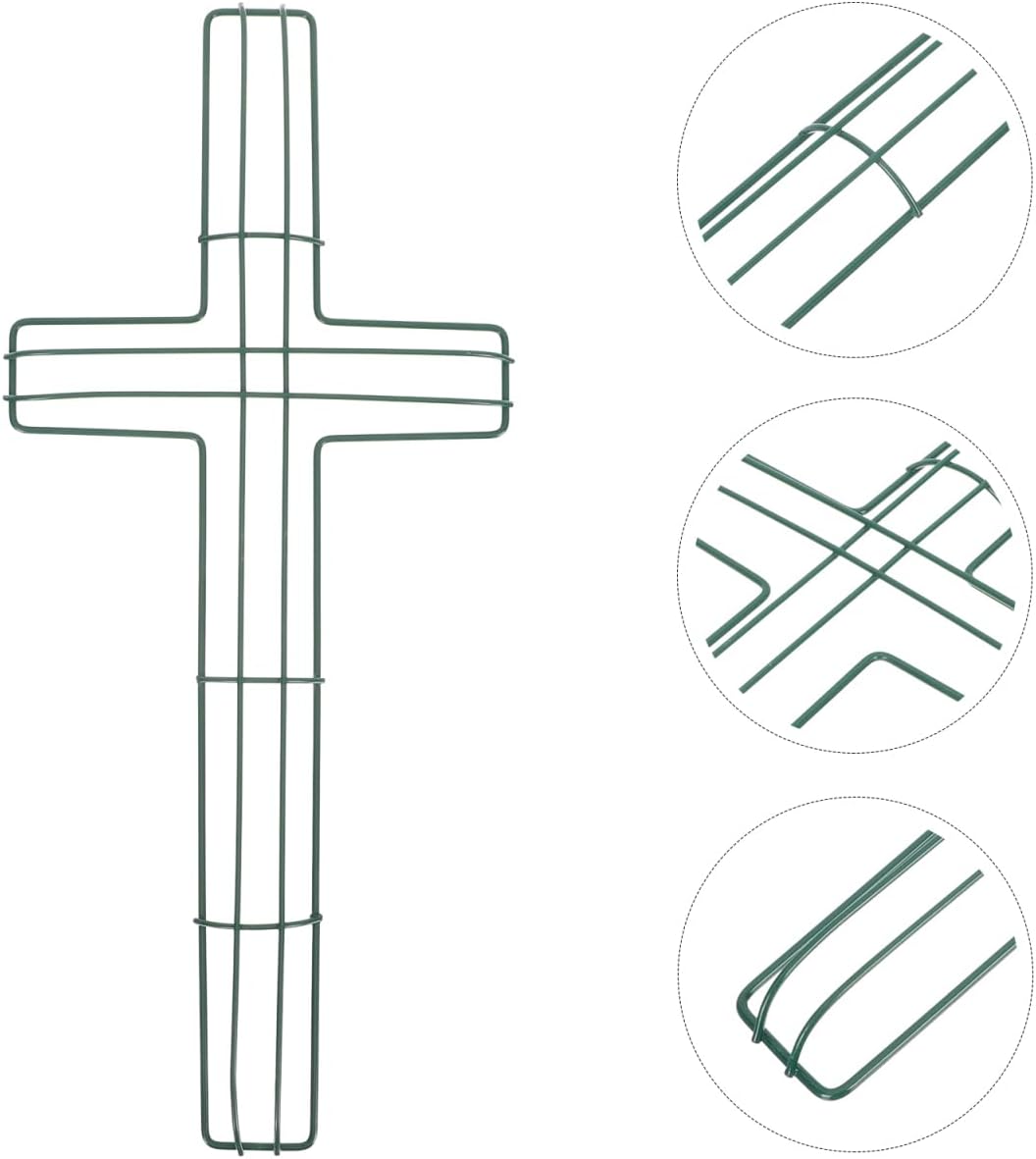 Zerodeko Wreath Frame – Cross Shaped 16″ Metal Wire Wreath Form for DIY Crafts & Holiday Decor, Cross- Base for Christmas, Easter & Home Wall Display