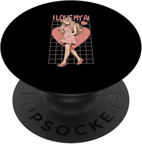 Miniatura 1 de I Love My AI I Love My Waifu I Heart My Waifu Anime Girl PopSockets Standard PopGrip