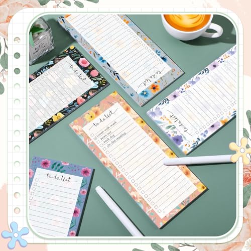Image of Censen 10 Pack 500 Sheets to Do List Notes Daily Checklist Notepad with 50 Sheets Undated Memo Pad Color Block Shopping List Weekly Plan Notepad Organizer Planners(Flower Color,Lined) | Note Book 508 Sheets Colorful Memo Pad Office School Supplies Planner Shopping Weekly Plan Task Organizer Tear-off Design