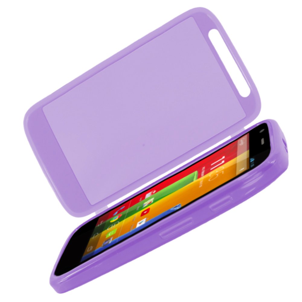 ebestStar - Cover Compatibile con Motorola Moto G, XT1032 Custodia Silicone Portafoglio Gel TPU, Protezione Anti Shock AntiGraffio Antiscivolo, Viola [Apparecchio: 129.9 x 65.9 x 11.6mm, 4.5