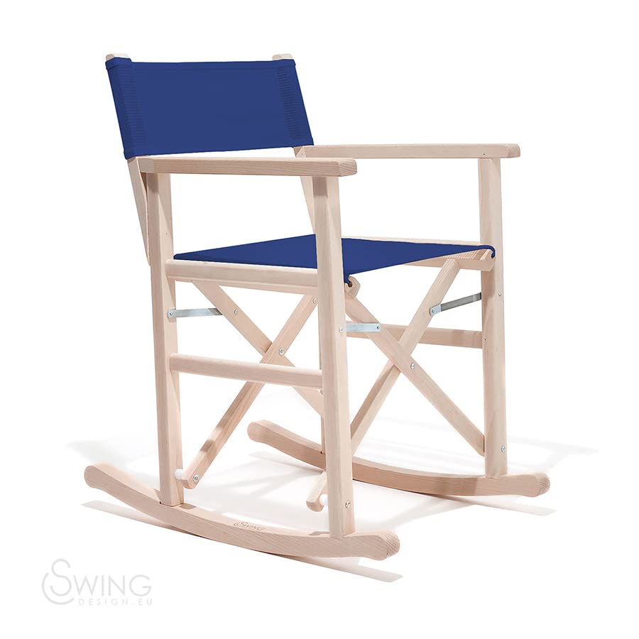 ZStyle Mecedora Director Con Reposabrazos Madera Diseño Swing Jardín Exterior Director (Azul)