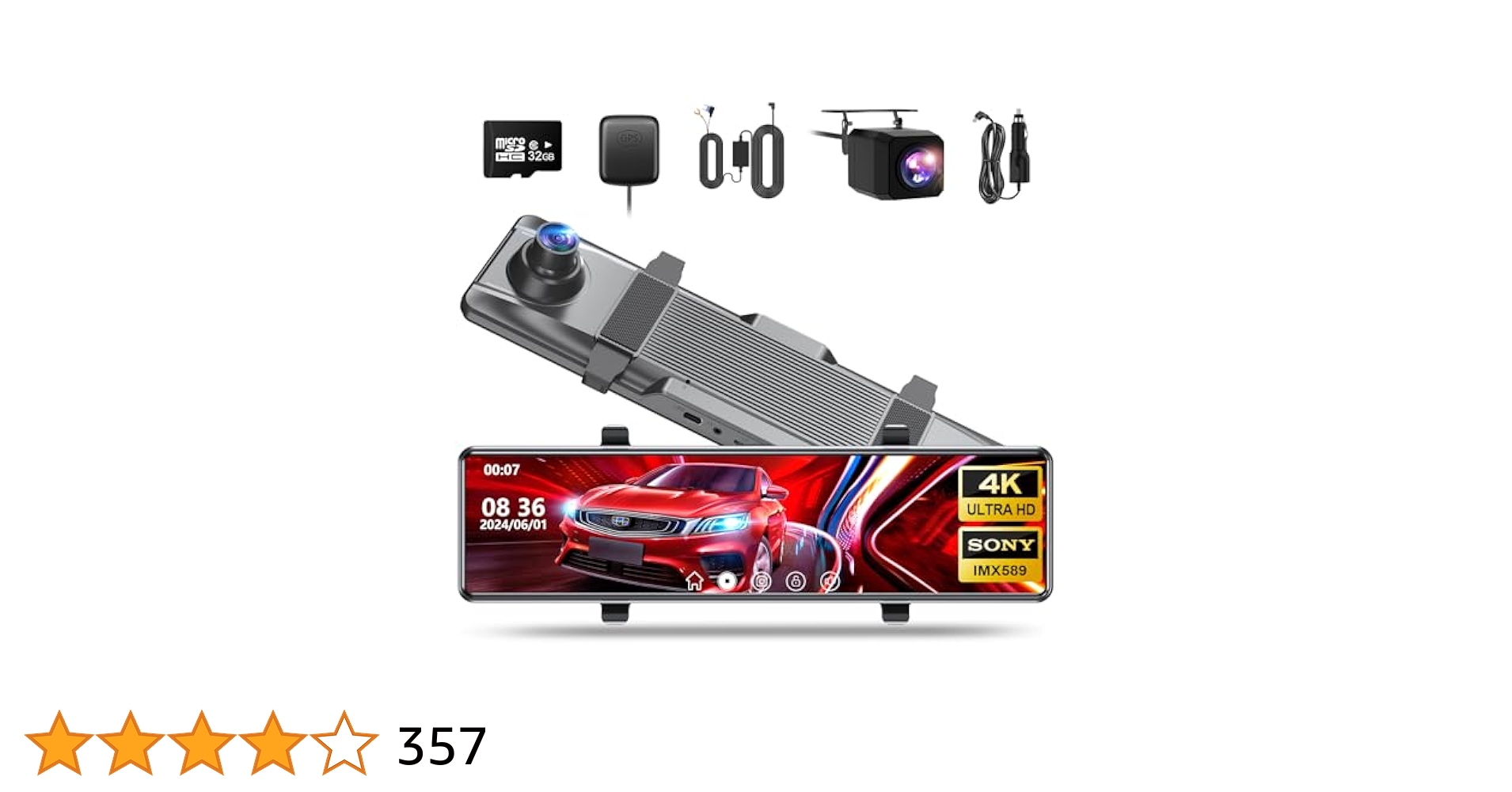 【大特価】MACHITO ドライブレコーダー　ミラー型 Amazon.co.jp: ドライブレコーダー ミラー型 4K高画质 【2024年