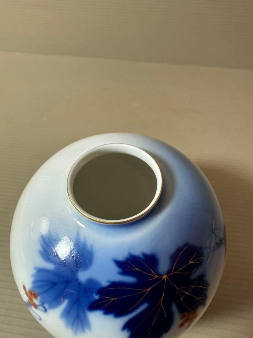 深川製磁 花瓶 金彩瑠璃葡萄 有田焼 深川製磁 葡萄瑠璃 小花瓶 28cm 深川製磁 花瓶 金彩瑠璃葡萄 有田焼 深川製磁 葡萄瑠璃 小花瓶 28cm