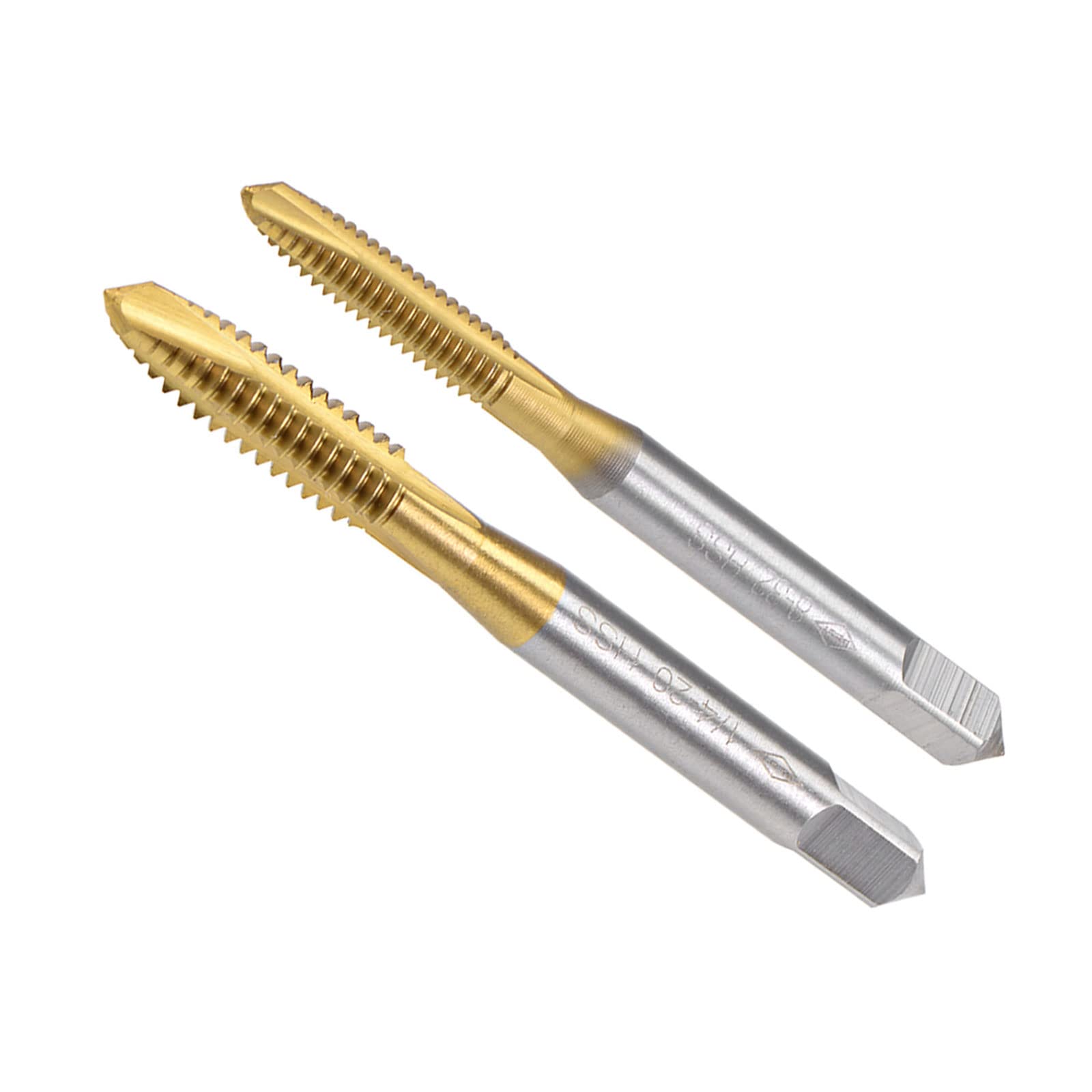 QUARKZMAN Espiral Punto Enhebrado Macho, 1/4-20 UNC 8-32 UNC H2 3 Flautas Alta Velocidad Acero Titanio Revestido Máquina Tornillo Roscado Herramientas, 4uds