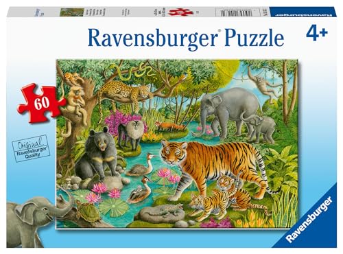 Ravensburger Animals of India 60 Piece Jigsaw Puzzle for Kids Age 4 Years Up - Educational Toys & Games for Kids