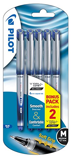 Pilot 0,7 mm Vball Grip bolígrafo de tinta líquida - Azul (5 UNIDADES)